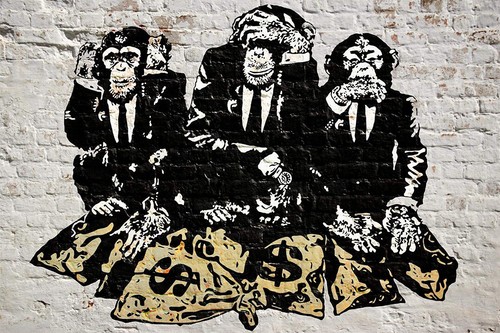 Three wise monkeys banksy - wise,