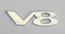 Silver V8 Wing Badge, for MGB