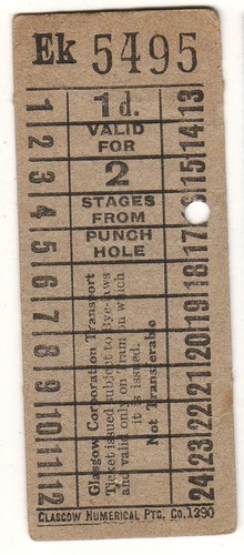 Bus tram ticket glasgow corp - glasgow,