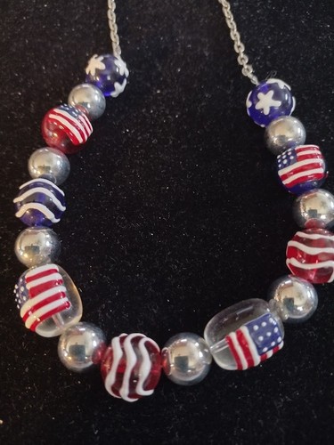 Patriotic lampwork glass - patriotic,