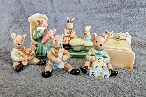 Vintage porcelain mice nursery - vintage,