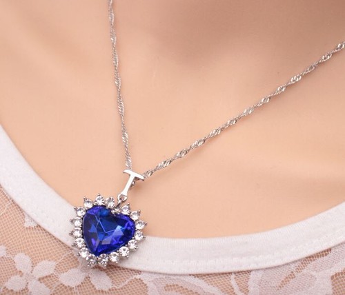 Silver tone ocean blue - silver,