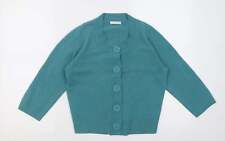 Matalan Womens Blue V-Neck Acrylic Blend Cardigan Size 10