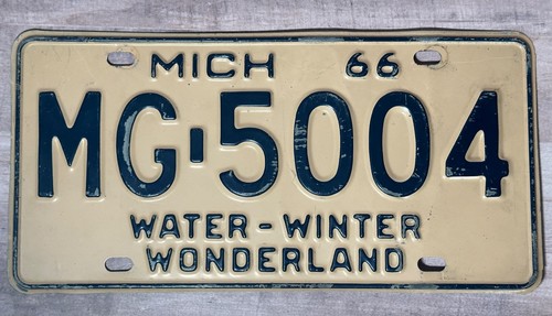 1966 michigan license plate - license, #