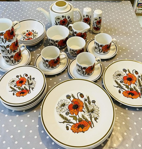 Meakin poppy 33 piece - meakin,
