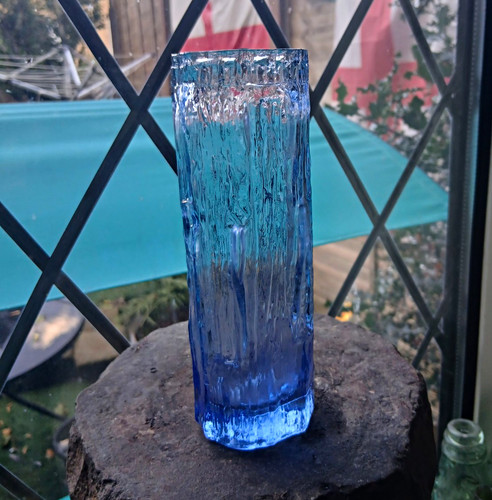 Blue textured art - textured, glass