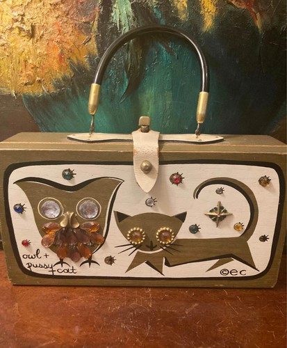 Bejeweled box purse owl - purse, and