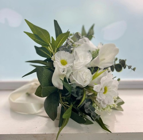 White rose lily eucalyptus - lily,
