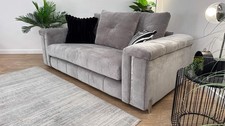 Sofology Oscar 2 Seater Fabric Sofa in Textured Chenille Silver