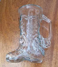 Western Boot Glass Tankard Mug