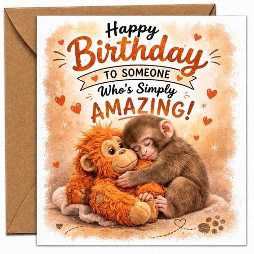 Animal happy birthday card - happy,