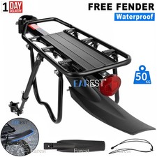 50kg Max Alloy Rear Bicycle Pannier Rack Carrier Bag Luggage Cycle Mountain Bike
