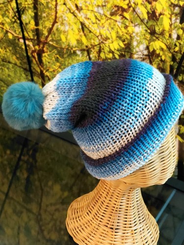 Hand knitted bobble hat - hand,