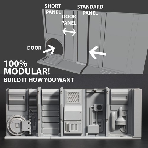 Wall section modular - wall, b