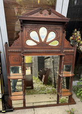 Large Victorian Mahogany Overmantle Mirror
