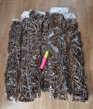 24 Inch Messy Faux Locs Crochet Hair Extensions Brown Curly Braiding Hair x7Pack