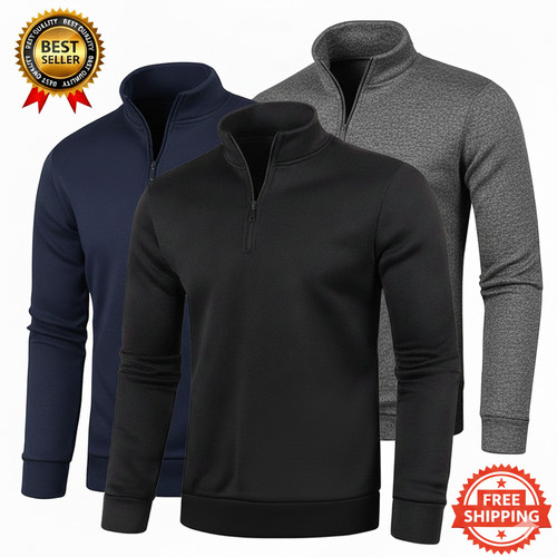 Mens half zip fleece jacket - half,