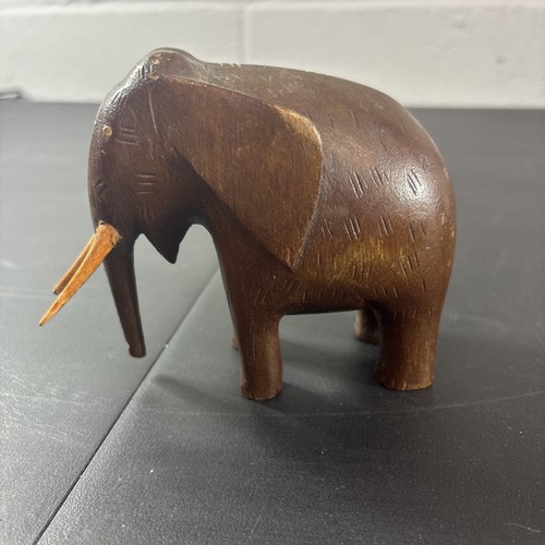 Hand carved wooden elephant - wooden,
