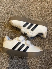 Adidas VL Court 3.0 Black Stripe Kids Trainers size 9
