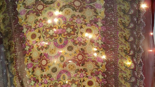 Multi colour paisley border - multi,
