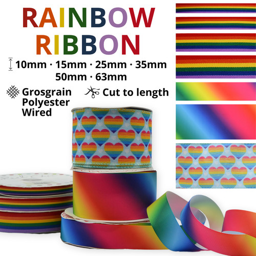 Rainbow ribbon 10 63mm - ribbon,