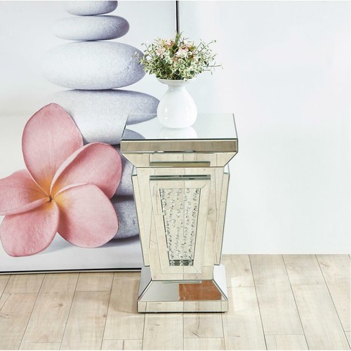 Mirrored pedestal table - mirrored,