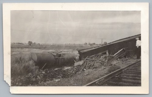 Railroad photo damaged tank - railroad,