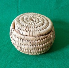 Vintage Hand Crafted Wicker/Reed Basket-Box with Lid