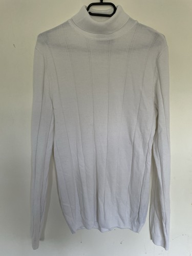 White turtle neck sweater - neck,