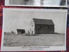 Vintage c1950s? Bradwell-Juxta-Mare St Peter ad Murum Chapel Real Photo Postcard