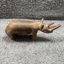 Hand Crafted Wooden Rhino 15cm