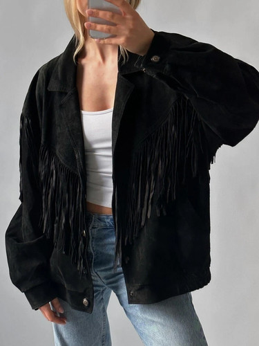 Women vintage fringe leather - vintage,
