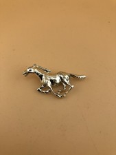 Gorgeous Silver Tone Horse Pin Brooch