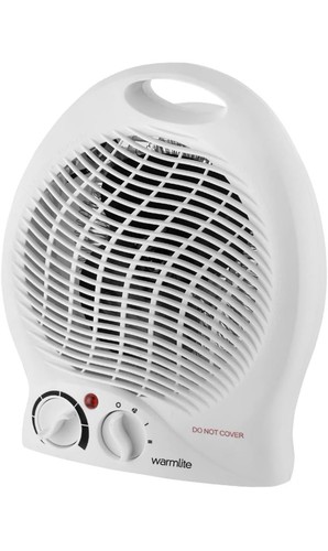 White portable fan heater 240v - white,