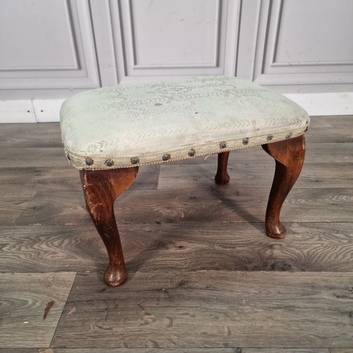 Vintage queen anne footstool - vintage,