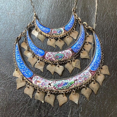 Vintage persian enamel bib - enamel,