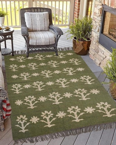 Kilim wool jute rug - jute,