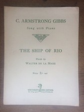 C Armstrong Song with Piano The Ship of Rio words by Walter De La Mare 