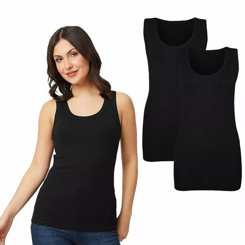 Ladies fitted ribbed vest - fitted,