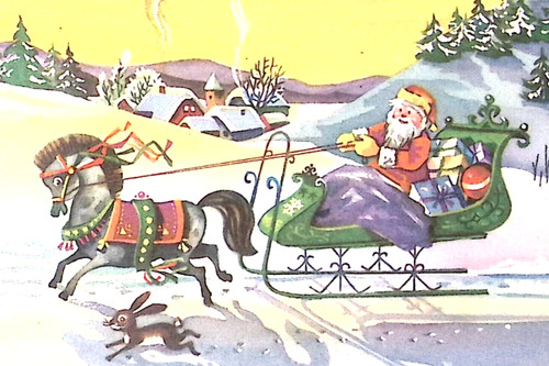 1963 christmas postcard - 1963, black