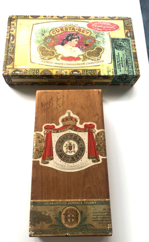 Vintage wooden cigar boxes - vintage,