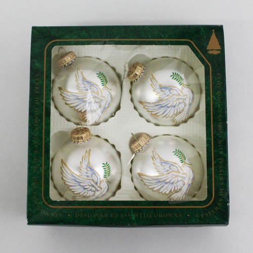 Set dove blown glass ball - of, 4