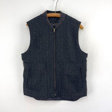 Jack Wills Tweed Gilet Mens Large Charcoal Black Wool Limited Edition Vest