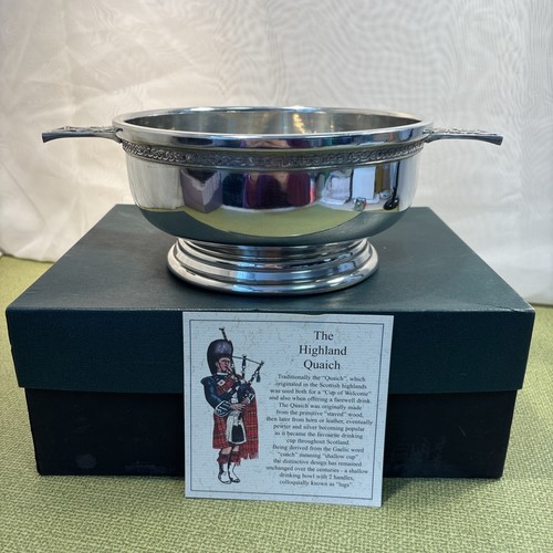 Large pewter scottish quaich - pewter,