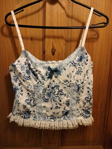 Ladies basque top blue - ladies,