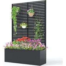 Metal Planter Box W/ Trellis &