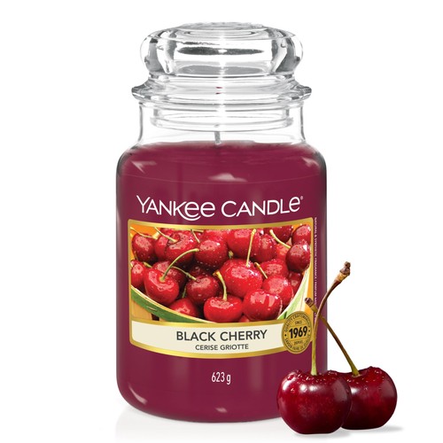 Scented candle black cherry - black,