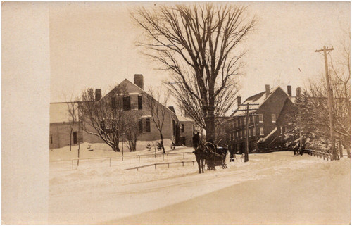 Snowy street view - street, possibly