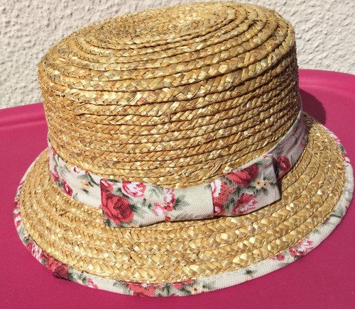 Ladies straw hat with pink - ladies,