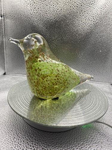 Art glass bird clear - art, green